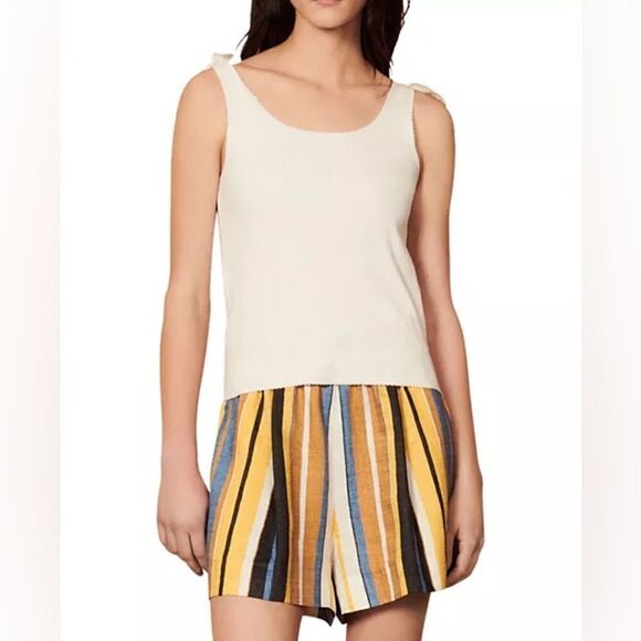 Sandro Eric Rib-Knit Scoopneck Tank in cream size m NWT - Picture 1 of 6